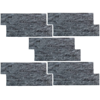 Wall Cladding Panels 5 pcs Marble Black 0.5 mÃ‚Â²