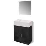 Three Piece Bathroom Furniture and Basin Set Black