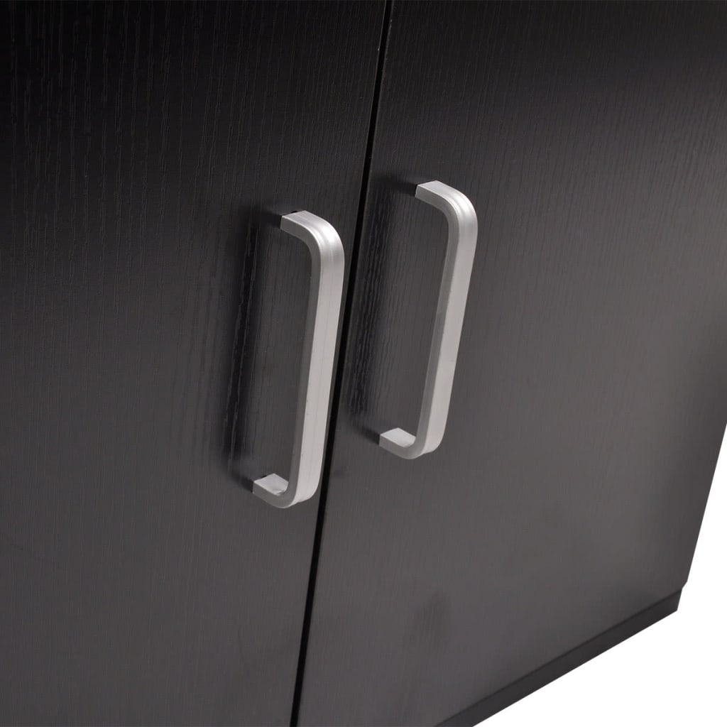 Three Piece Bathroom Furniture and Basin Set Black - 48×25×48cm