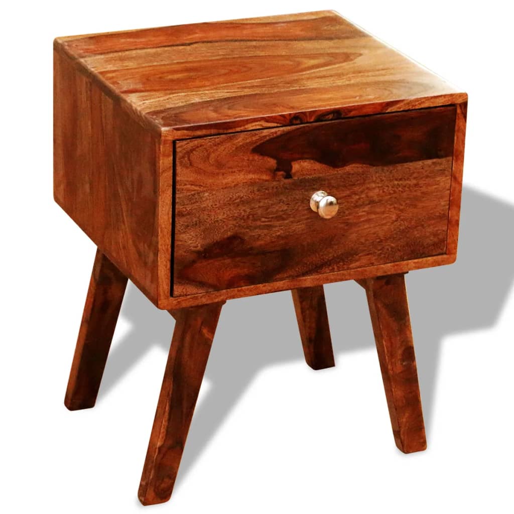 Nightstand 2 pcs with 1 Drawer 55 cm Solid Sheesham Wood