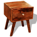 Nightstand 2 pcs with 1 Drawer 55 cm Solid Sheesham Wood