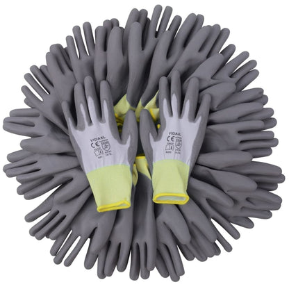 Work Gloves PU  Pairs White and Grey Size XL
