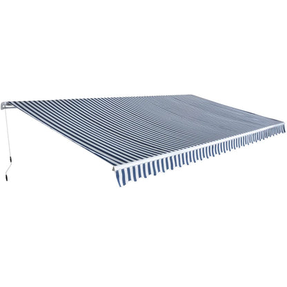 Folding Awning Manual-Operated 600 cm Blue and White