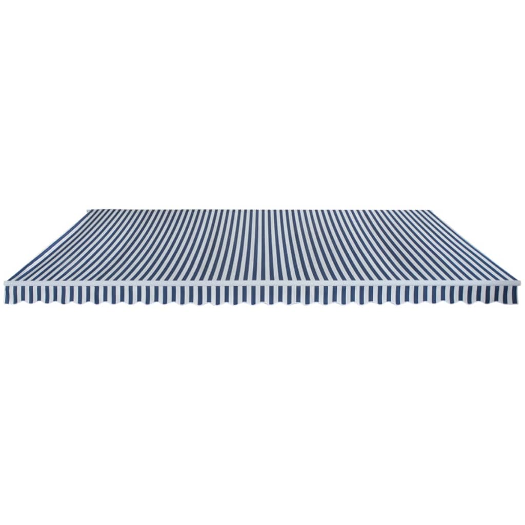 Folding Awning Manual-Operated 600 cm Blue and White