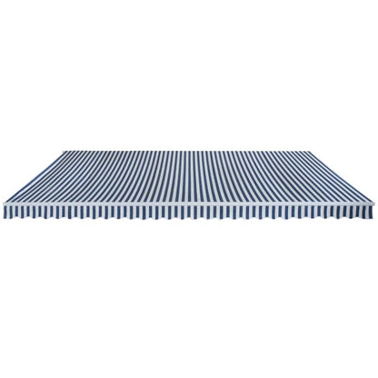 Folding Awning Manual-Operated 600 cm Blue and White
