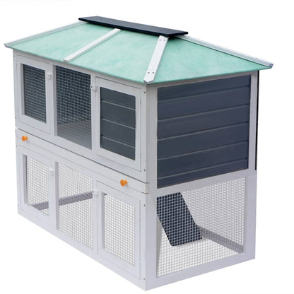 Animal Rabbit Cage Double Floor Wood - 57×115×92cm