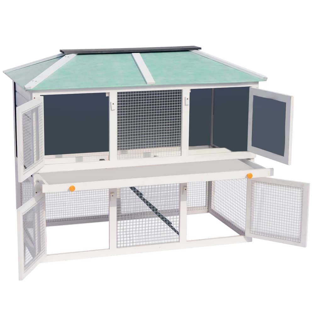 Animal Rabbit Cage Double Floor Wood - 57×115×92cm