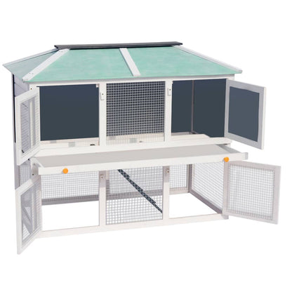 Animal Rabbit Cage Double Floor Wood - 57×115×92cm