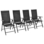Folding Garden Chairs 4 pcs Aluminium and Textilene