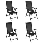 Folding Garden Chairs 4 pcs Aluminium and Textilene