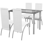 Five Piece Dining Set White