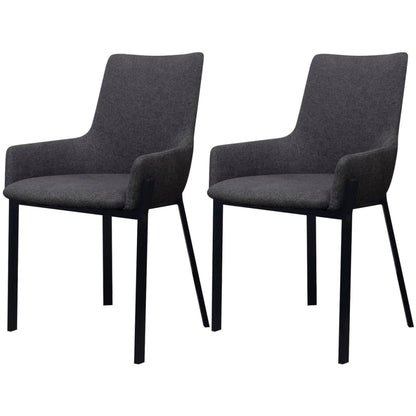 Dining Chairs 2 pcs Dark Grey Fabric - 53×59×81.5cm