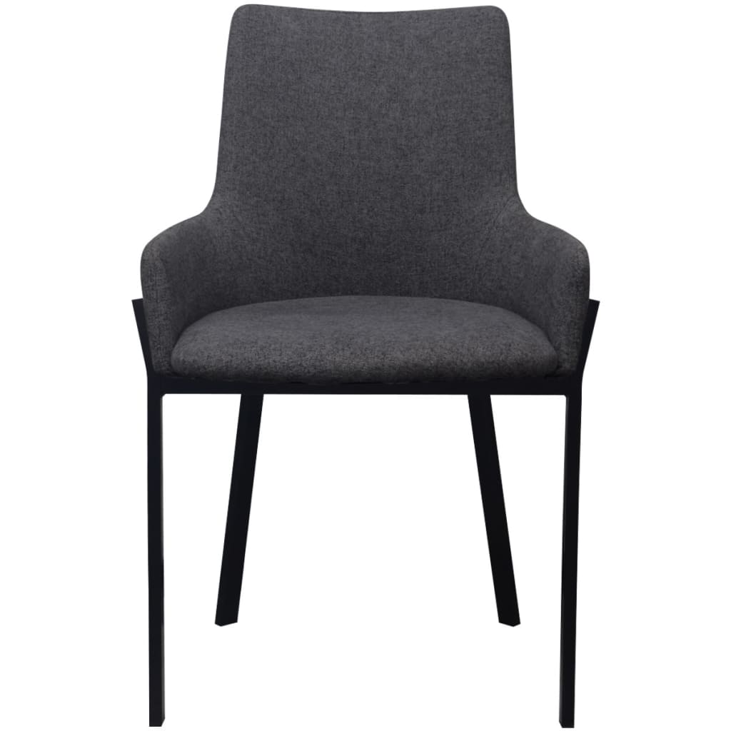 Dining Chairs 2 pcs Dark Grey Fabric - 53×59×81.5cm