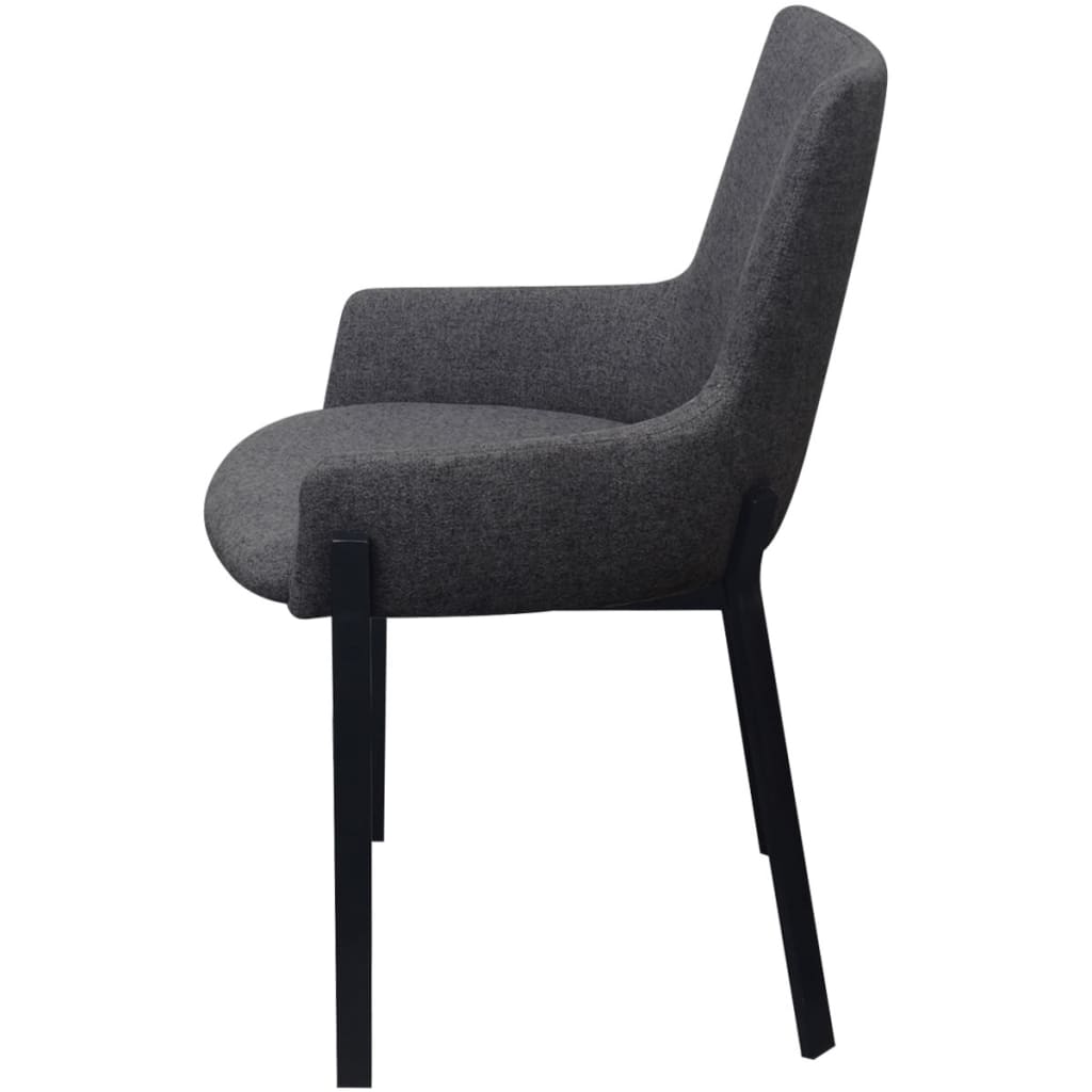 Dining Chairs 2 pcs Dark Grey Fabric - 53×59×81.5cm