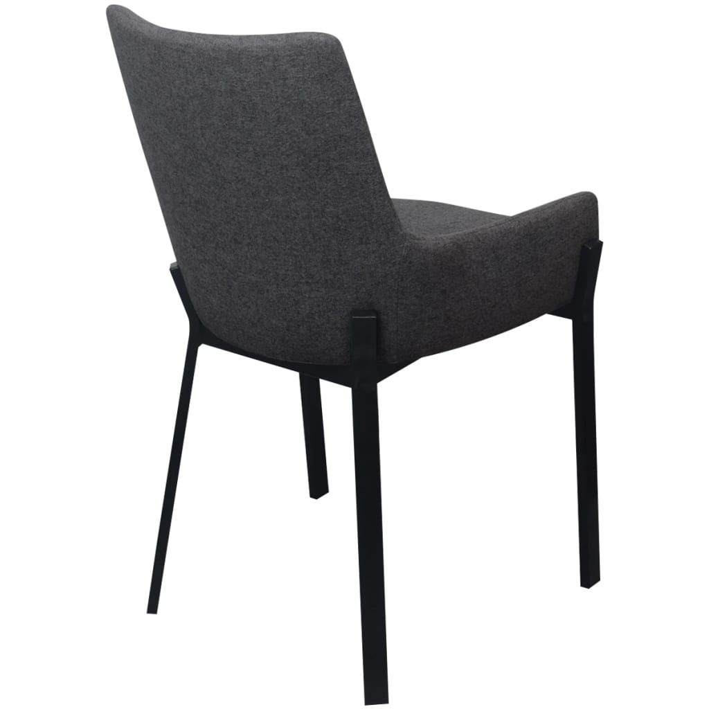 Dining Chairs 2 pcs Dark Grey Fabric - 53×59×81.5cm