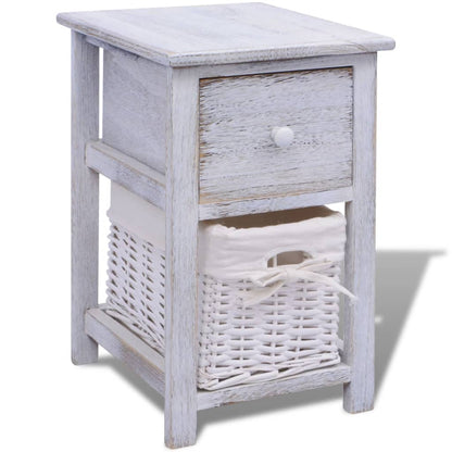 Bedside Cabinet Wood White - 28×31×45cm