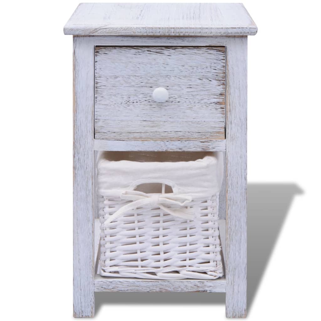 Bedside Cabinet Wood White - 28×31×45cm