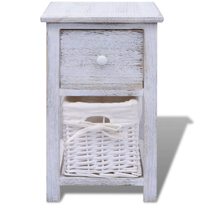 Bedside Cabinet Wood White - 28×31×45cm