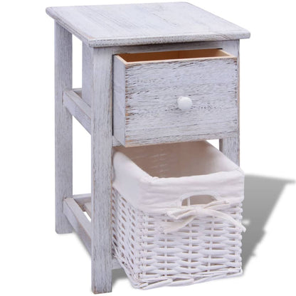 Bedside Cabinet Wood White - 28×31×45cm