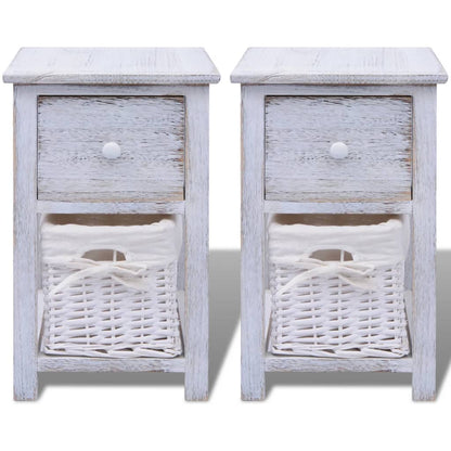 Bedside Cabinets 2 pcs Wood White - 28×31×45cm