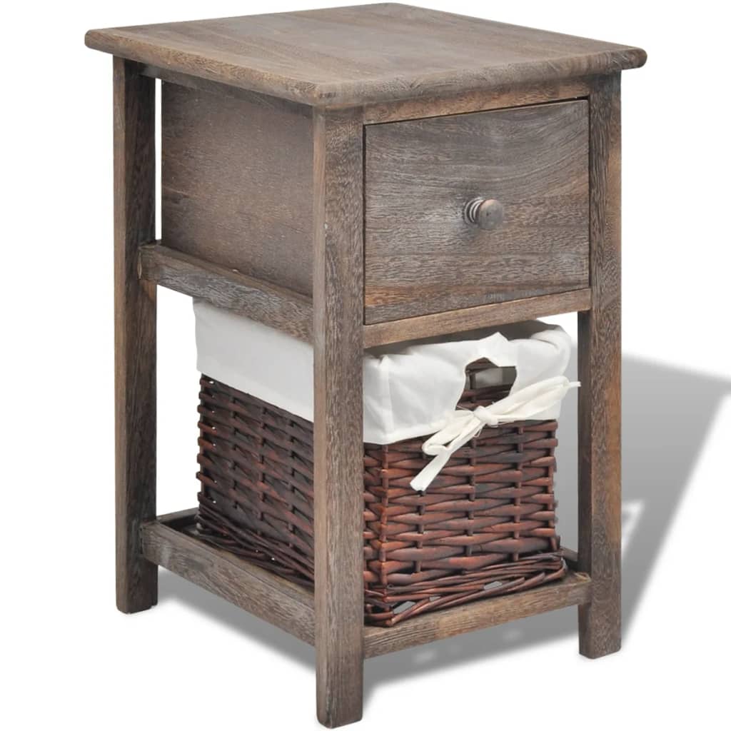 Bedside Cabinet Wood Brown