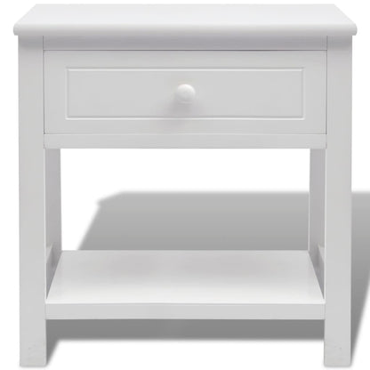 Bedside Cabinet Wood White - 40×29×42cm