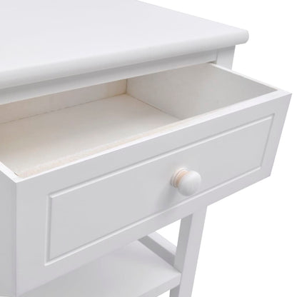 Bedside Cabinet Wood White - 40×29×42cm