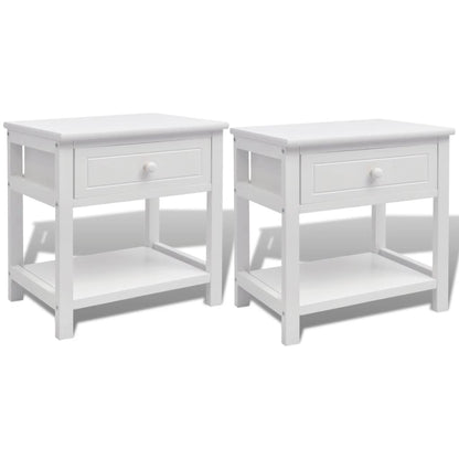 Bedside Cabinets 2 pcs Wood White - 40×29×42cm