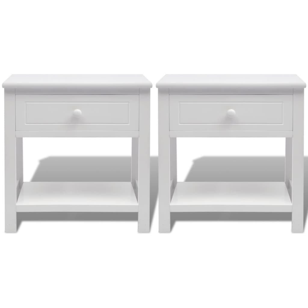 Bedside Cabinets 2 pcs Wood White - 40×29×42cm