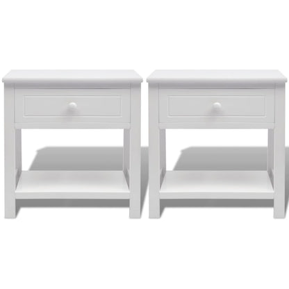 Bedside Cabinets 2 pcs Wood White - 40×29×42cm