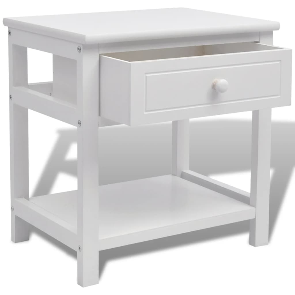 Bedside Cabinets 2 pcs Wood White - 40×29×42cm