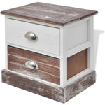 Bedside Cabinet Brown and White