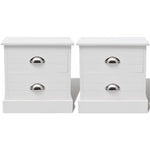 French Bedside Cabinets 2 pcs White
