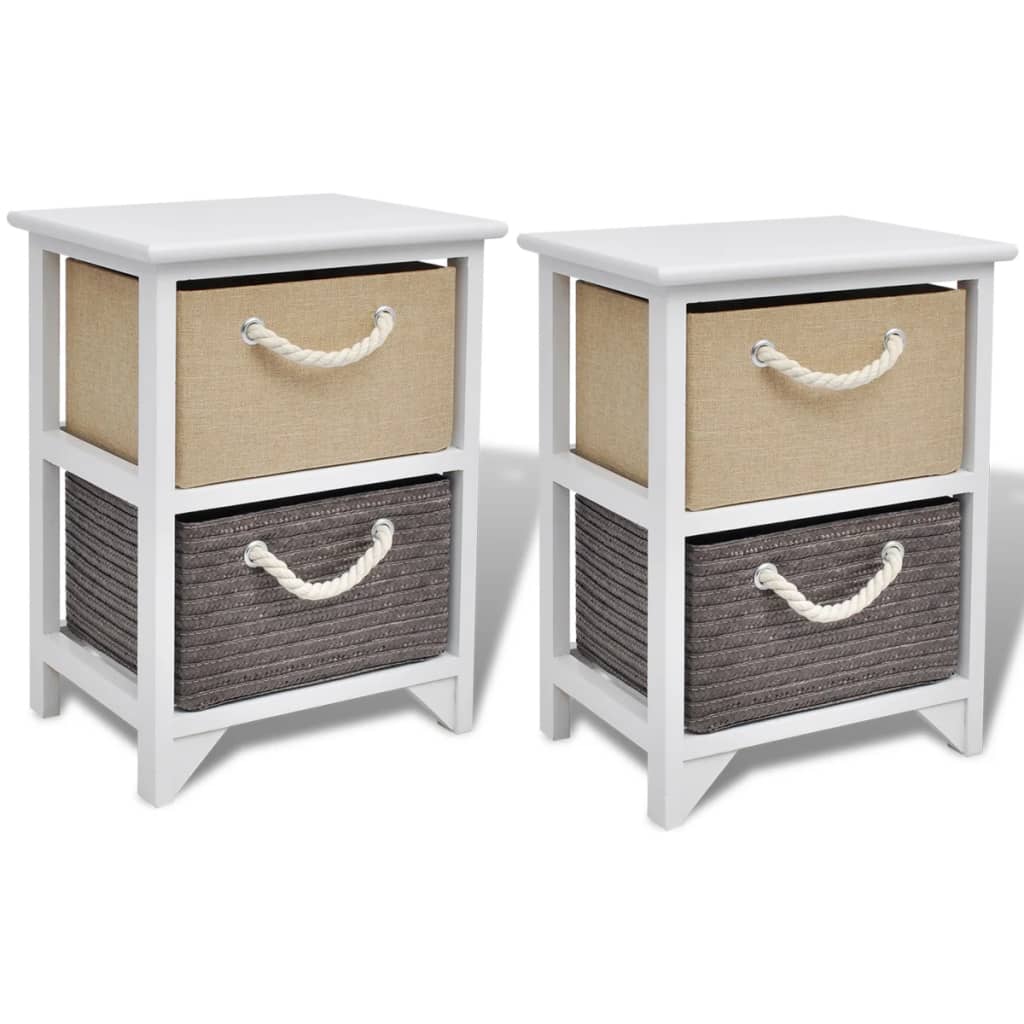Bedside Cabinets 2 pcs Wood - 35×27×48cm
