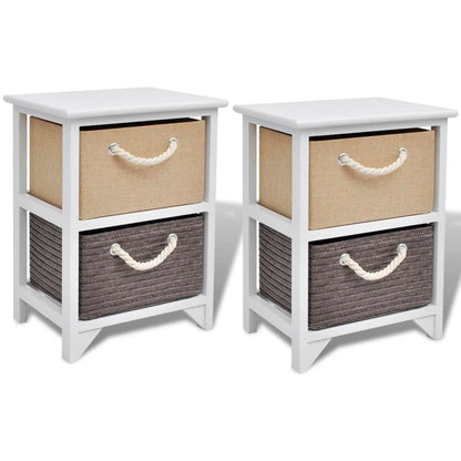 Bedside Cabinets 2 pcs Wood - 35×27×48cm