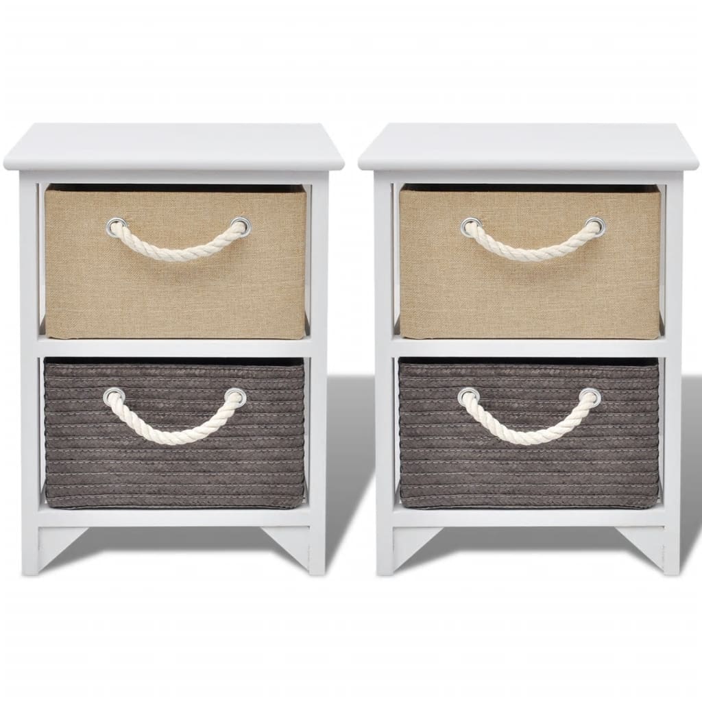 Bedside Cabinets 2 pcs Wood - 35×27×48cm