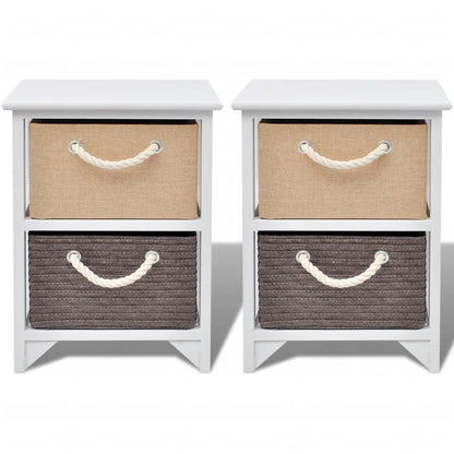 Bedside Cabinets 2 pcs Wood - 35×27×48cm