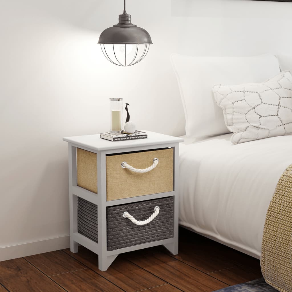 Bedside Cabinets 2 pcs Wood - 35×27×48cm