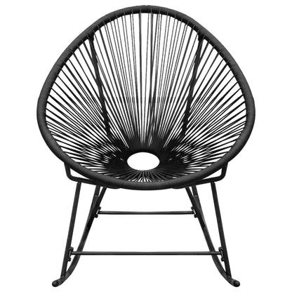 Outdoor Rocking Chair Black Poly Rattan - 72.5×77×90cm