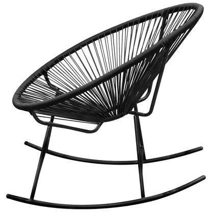 Outdoor Rocking Chair Black Poly Rattan - 72.5×77×90cm