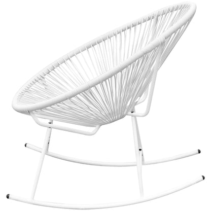 Outdoor Rocking Chair White Poly Rattan