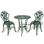 3 Piece Bistro Set Cast Aluminium Green
