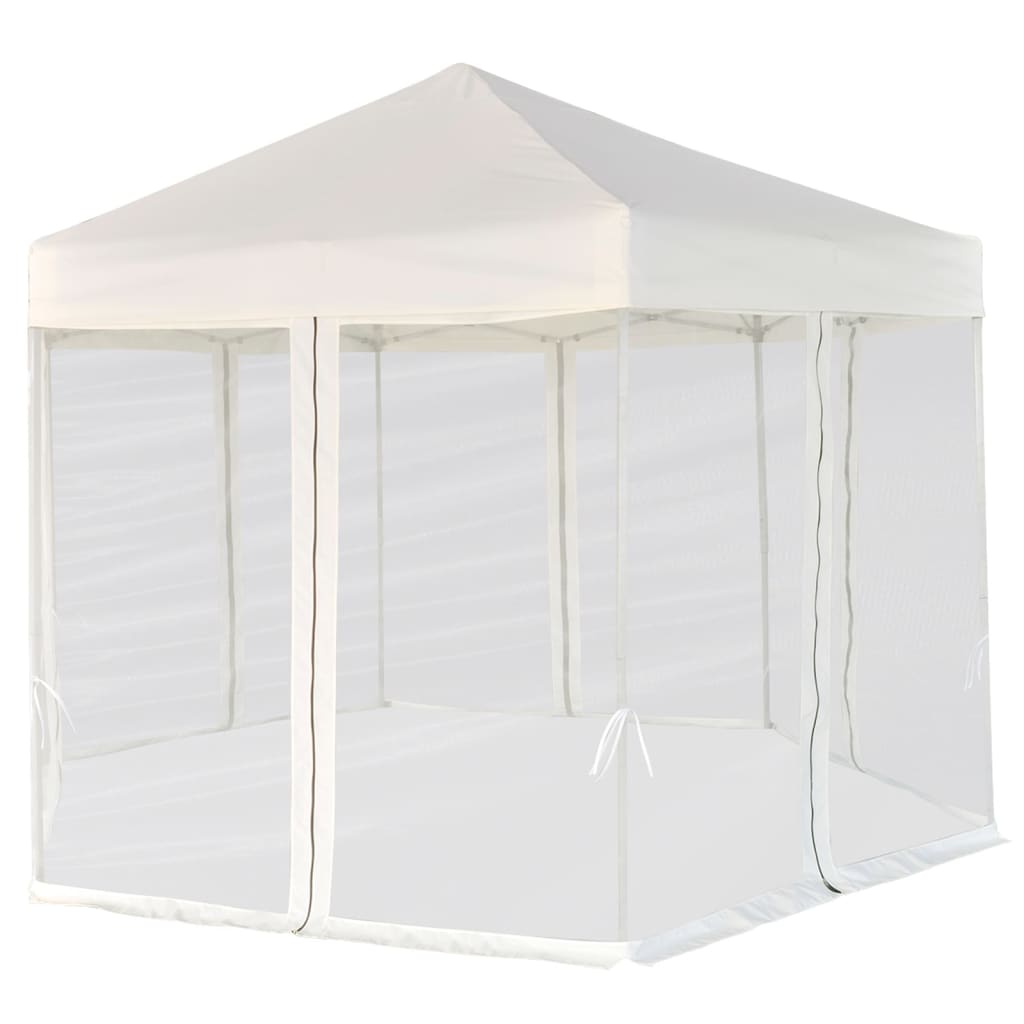 Hexagonal Pop-Up Marquee with 6 Sidewalls Cream White