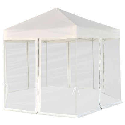 Hexagonal Pop-Up Marquee with 6 Sidewalls Cream White