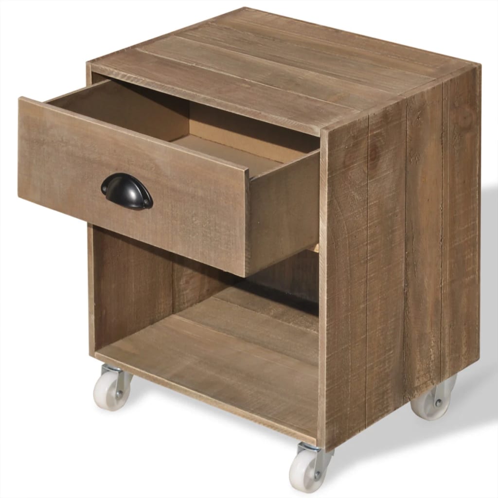 Nightstand 2 pcs Brown Solid Wood