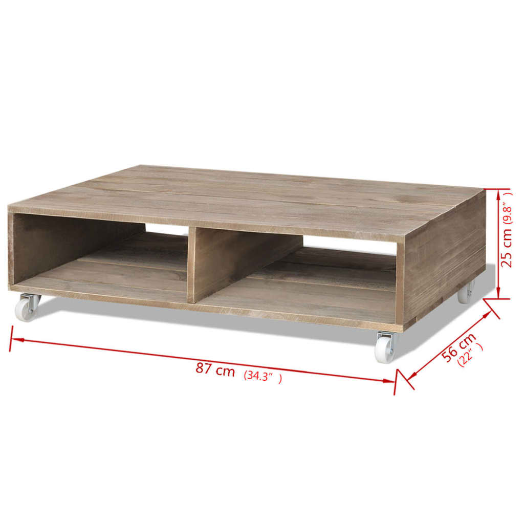 Coffee Table Brown Solid Wood