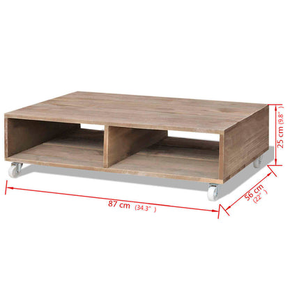 Coffee Table Brown Solid Wood