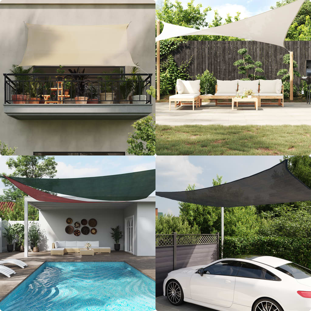 Sunshade Sail HDPE Triangular Anthracite