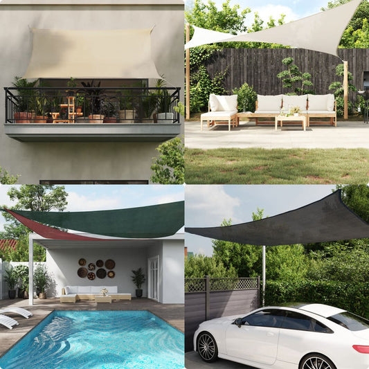 Sunshade Sail HDPE Triangular Beige - 3.6×3.6×3.6m