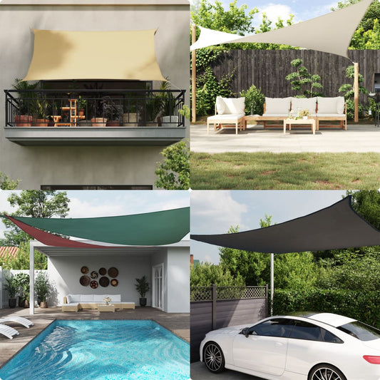 Sunshade Sail Oxford Fabric Triangular Cream - 3.6×3.6×3.6m
